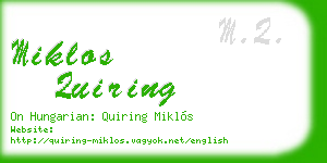 miklos quiring business card